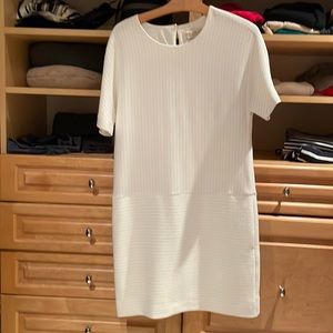 EUC MM LaFleur dress-M. Cream with lavender pinstripes